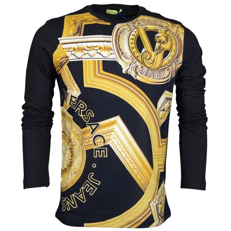 versace jeans long sleeve|versace long sleeve shirt men.